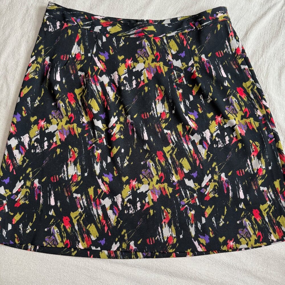 Lane Bryant Black‎ Paint Splatter A-Line Skirt Size 16